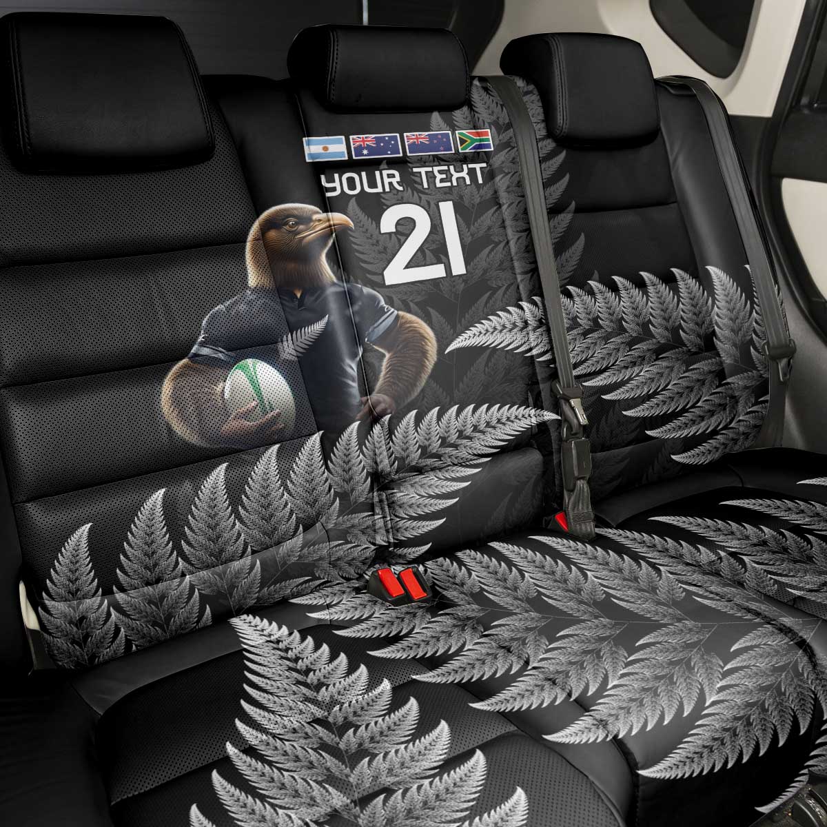 New Zealand Rugby Custom Back Car Seat Cover Glory Be To Black Silver-fern - Aussie Hoodie