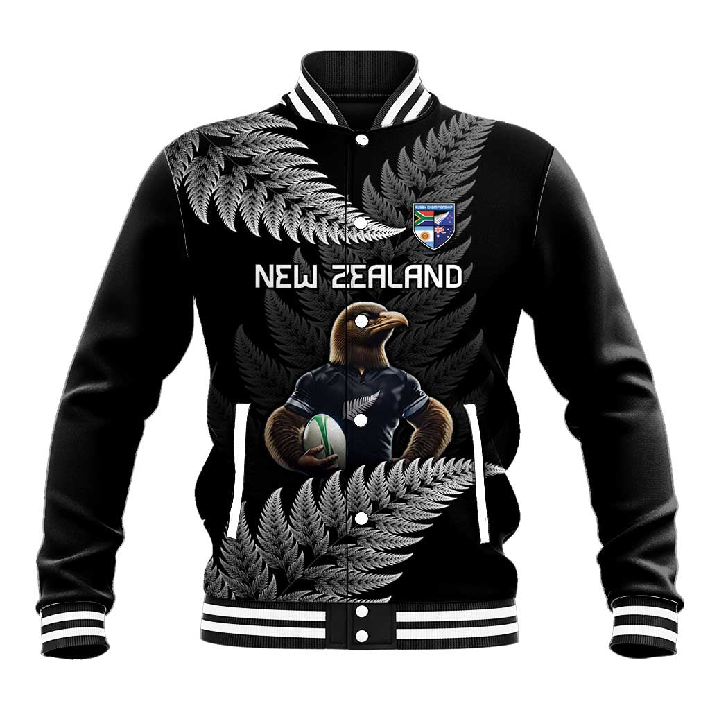 New Zealand Rugby Custom Baseball Jacket Glory Be To Black Silver-fern - Aussie Hoodie