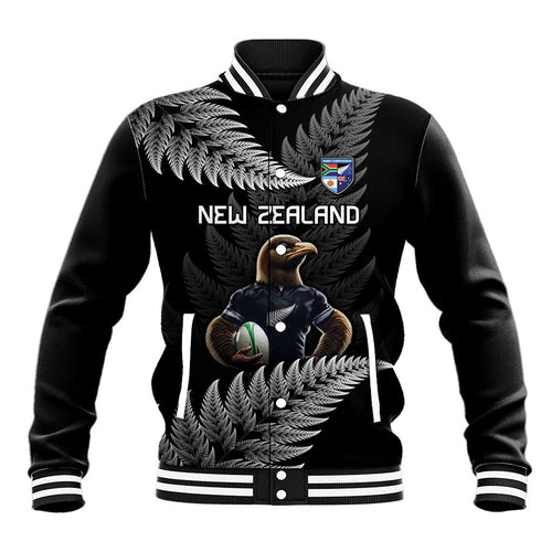 New Zealand Rugby Custom Baseball Jacket Glory Be To Black Silver-fern - Aussie Hoodie
