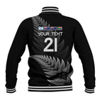 New Zealand Rugby Custom Baseball Jacket Glory Be To Black Silver-fern - Aussie Hoodie