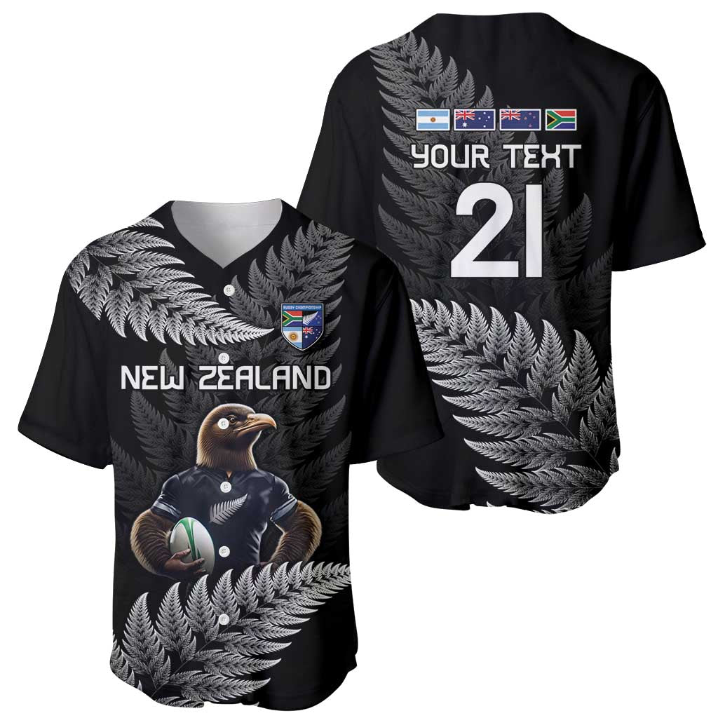 New Zealand Rugby Custom Baseball Jersey Glory Be To Black Silver-fern - Aussie Hoodie