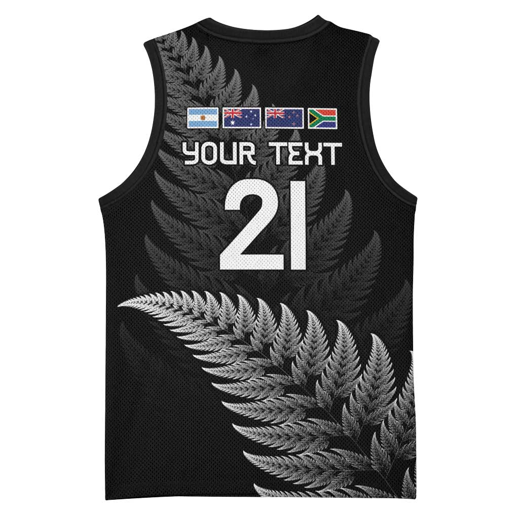 New Zealand Rugby Custom Basketball Jersey Glory Be To Black Silver-fern - Aussie Hoodie