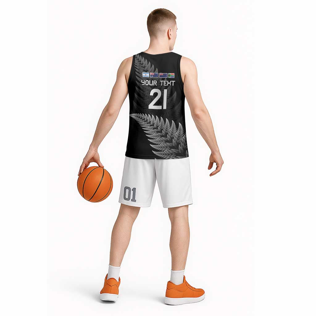 New Zealand Rugby Custom Basketball Jersey Glory Be To Black Silver-fern - Aussie Hoodie