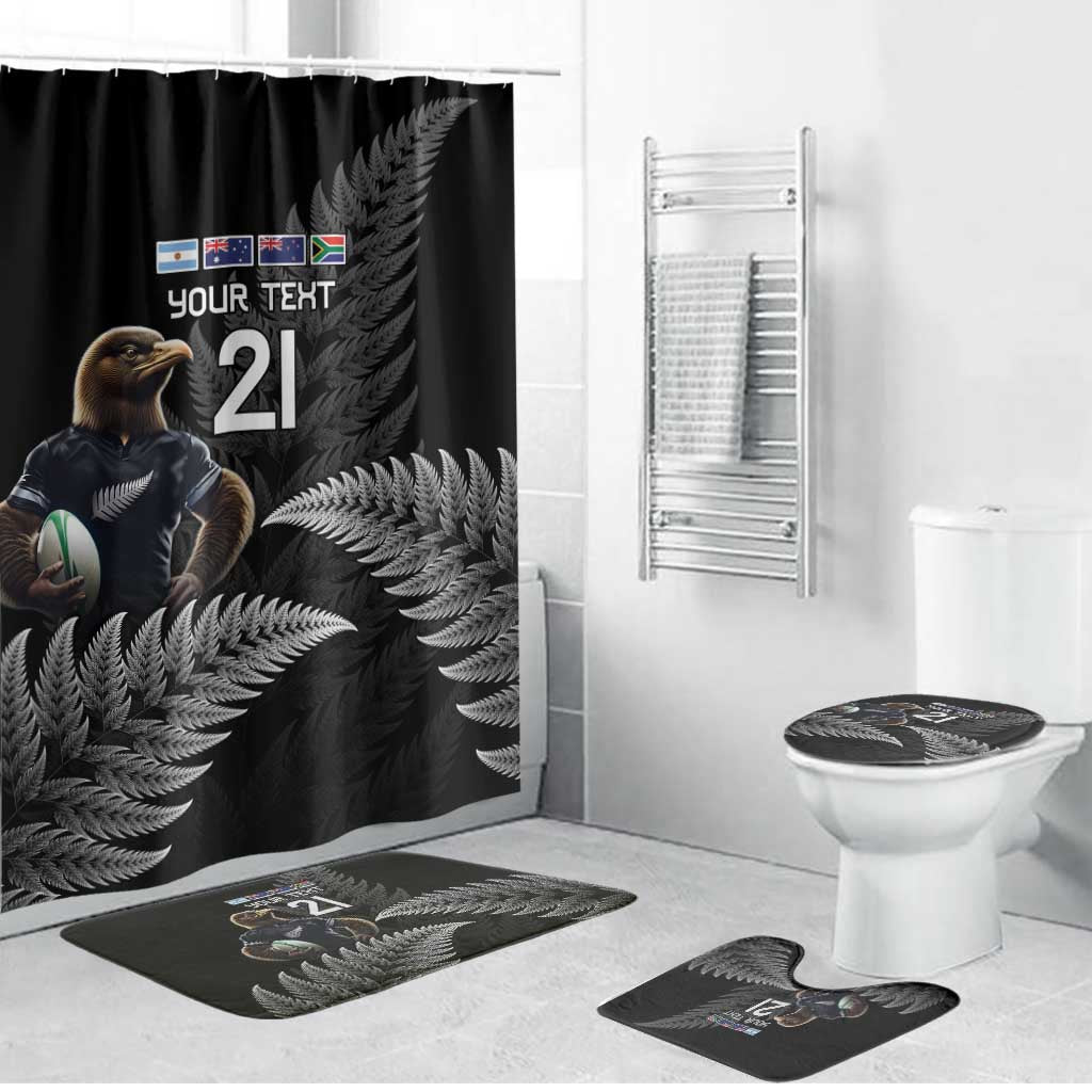 New Zealand Rugby Custom Bathroom Set Glory Be To Black Silver-fern - Aussie Hoodie
