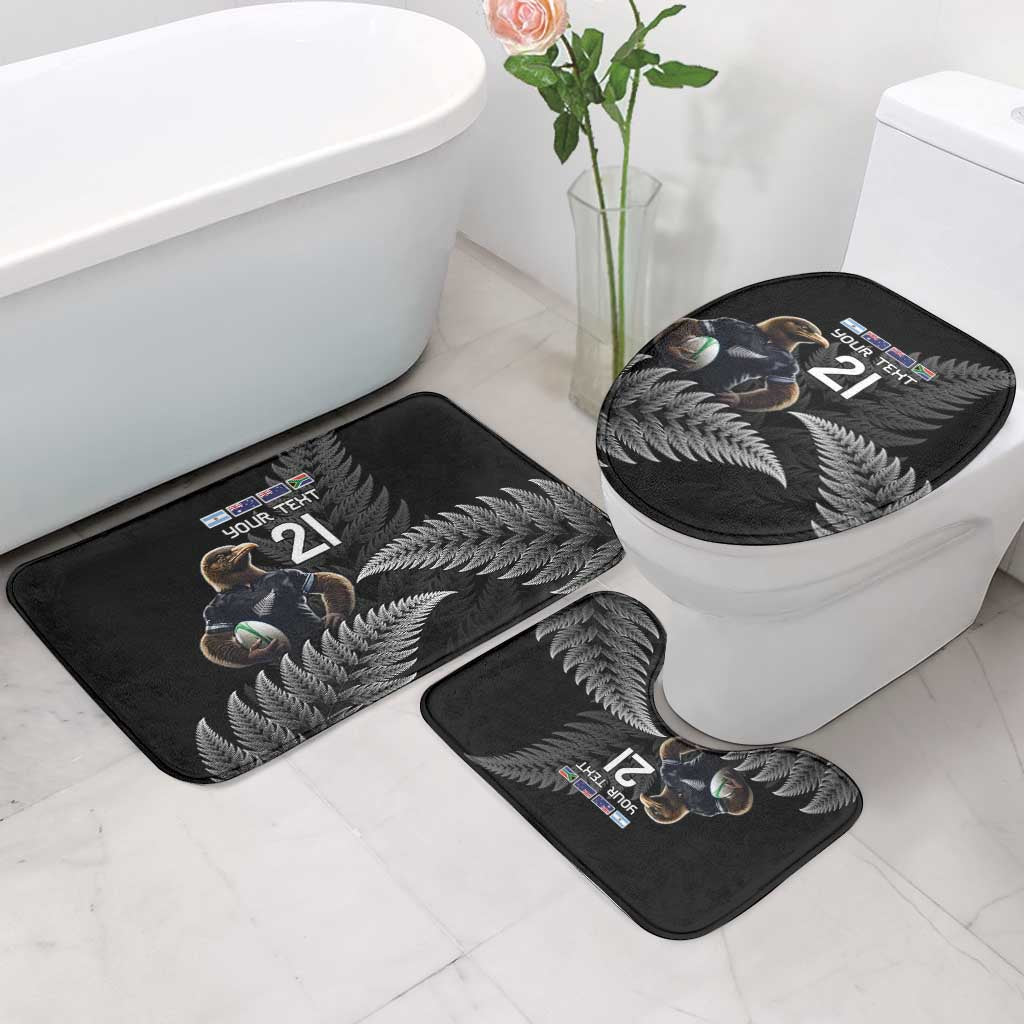 New Zealand Rugby Custom Bathroom Set Glory Be To Black Silver-fern - Aussie Hoodie