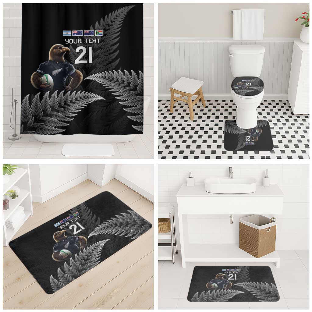 New Zealand Rugby Custom Bathroom Set Glory Be To Black Silver-fern - Aussie Hoodie