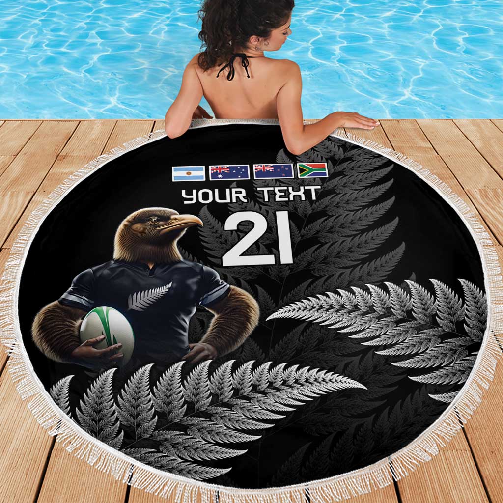 New Zealand Rugby Custom Beach Blanket Glory Be To Black Silver-fern - Aussie Hoodie