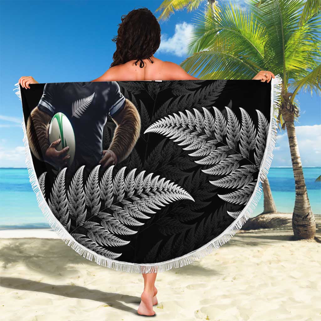 New Zealand Rugby Custom Beach Blanket Glory Be To Black Silver-fern - Aussie Hoodie