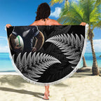 New Zealand Rugby Custom Beach Blanket Glory Be To Black Silver-fern - Aussie Hoodie