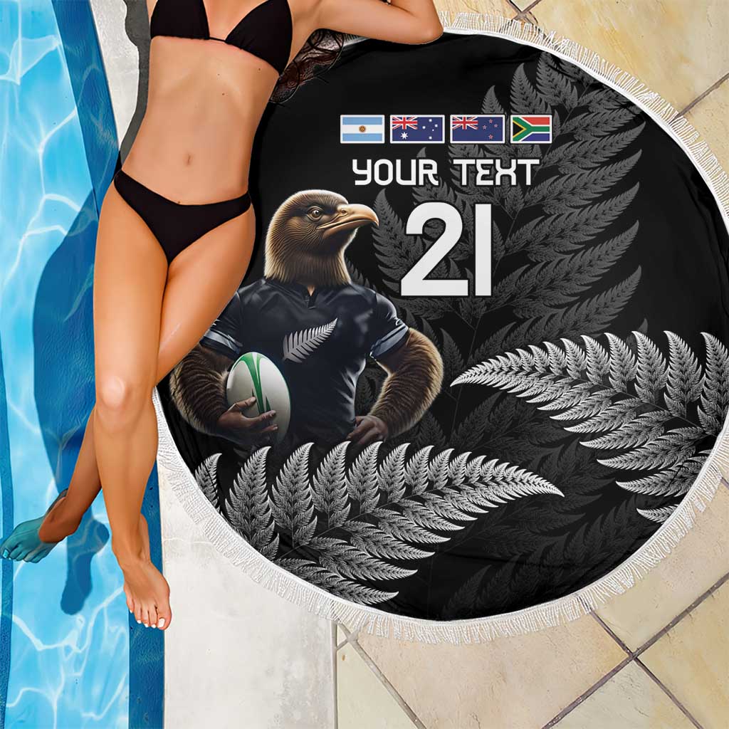 New Zealand Rugby Custom Beach Blanket Glory Be To Black Silver-fern - Aussie Hoodie