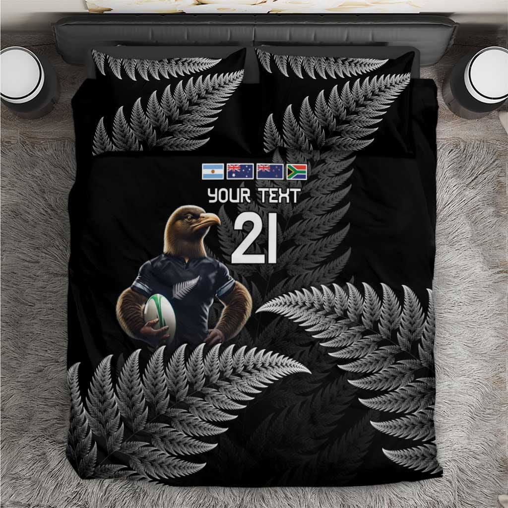 New Zealand Rugby Custom Bedding Set Glory Be To Black Silver-fern - Aussie Hoodie