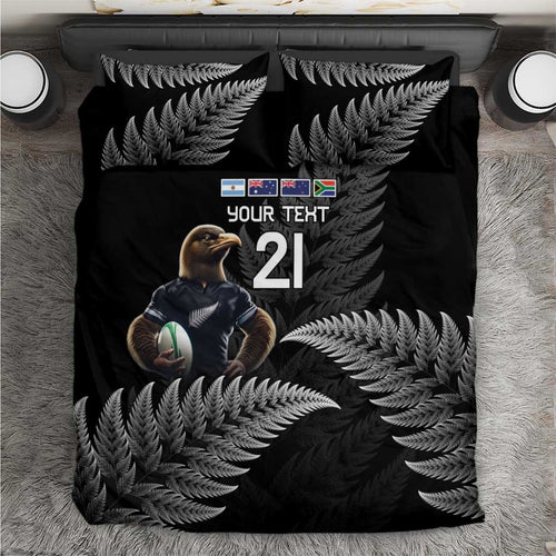 New Zealand Rugby Custom Bedding Set Glory Be To Black Silver-fern - Aussie Hoodie