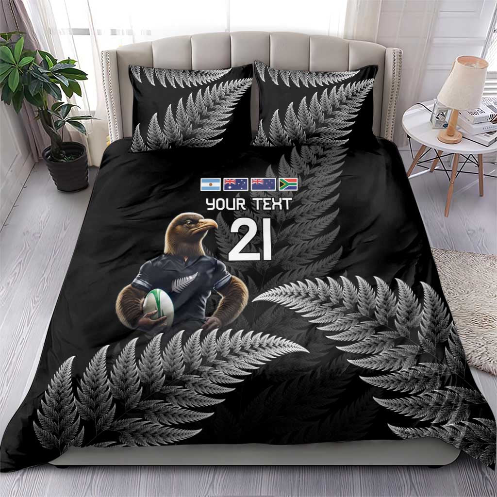 New Zealand Rugby Custom Bedding Set Glory Be To Black Silver-fern - Aussie Hoodie