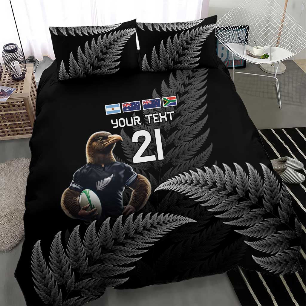 New Zealand Rugby Custom Bedding Set Glory Be To Black Silver-fern - Aussie Hoodie
