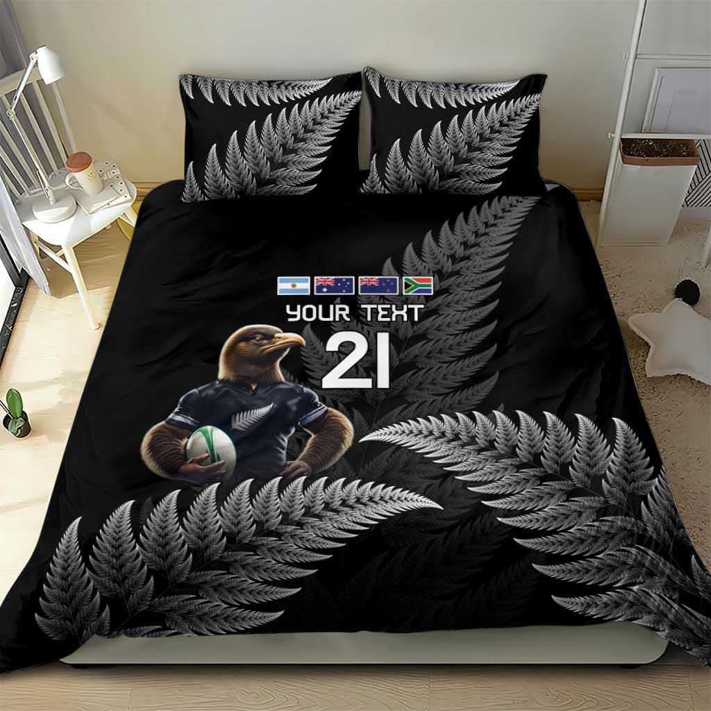 New Zealand Rugby Custom Bedding Set Glory Be To Black Silver-fern - Aussie Hoodie