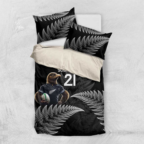 New Zealand Rugby Custom Bedding Set Glory Be To Black Silver-fern - Aussie Hoodie