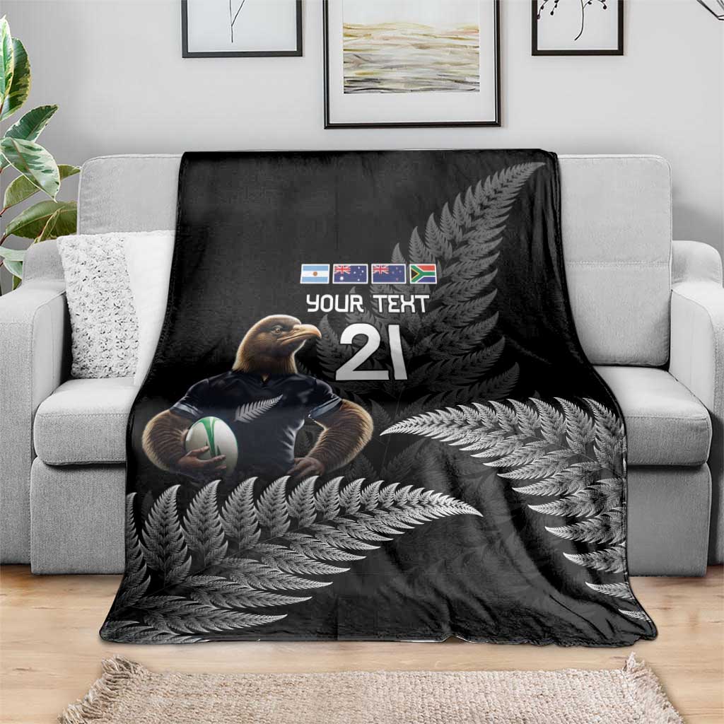 New Zealand Rugby Custom Blanket Glory Be To Black Silver-fern - Aussie Hoodie