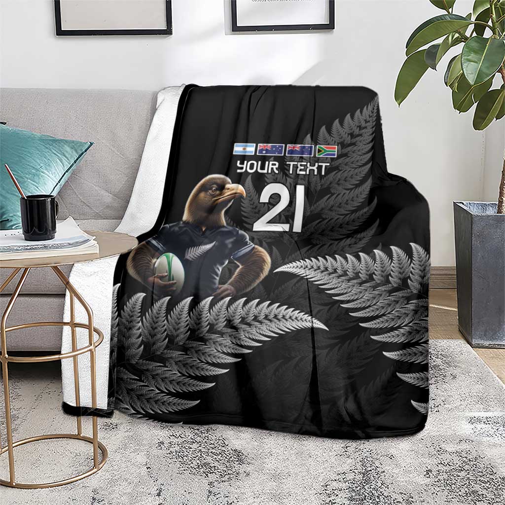 New Zealand Rugby Custom Blanket Glory Be To Black Silver-fern - Aussie Hoodie