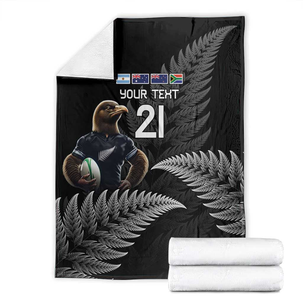 New Zealand Rugby Custom Blanket Glory Be To Black Silver-fern - Aussie Hoodie