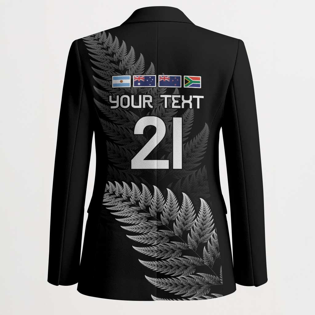 New Zealand Rugby Custom Blazer Glory Be To Black Silver-fern - Aussie Hoodie