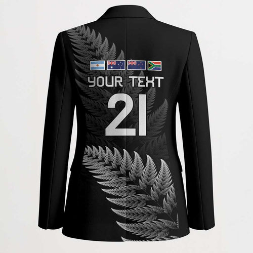 New Zealand Rugby Custom Blazer Glory Be To Black Silver-fern - Aussie Hoodie