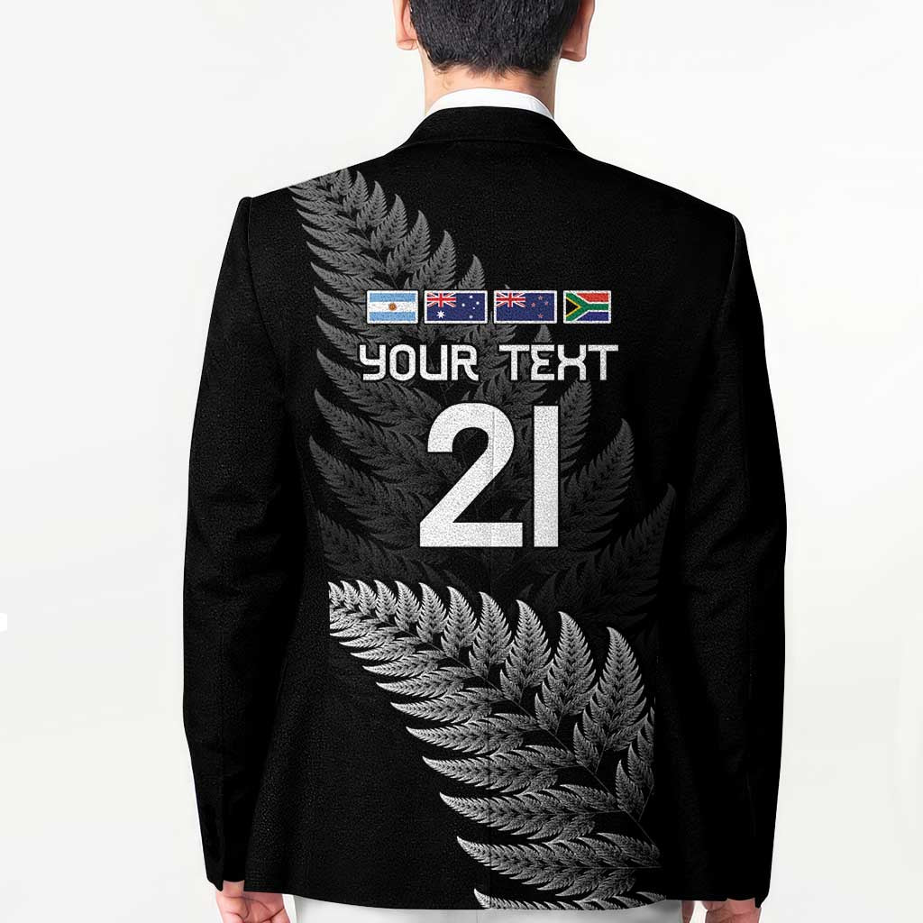 New Zealand Rugby Custom Blazer Glory Be To Black Silver-fern - Aussie Hoodie