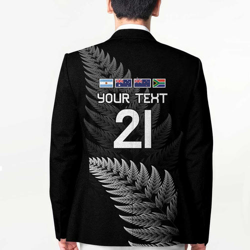 New Zealand Rugby Custom Blazer Glory Be To Black Silver-fern - Aussie Hoodie