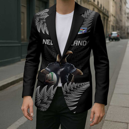 New Zealand Rugby Custom Blazer Glory Be To Black Silver-fern - Aussie Hoodie