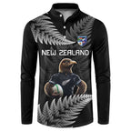 New Zealand Rugby Custom Button Sweatshirt Glory Be To Black Silver-fern - Aussie Hoodie
