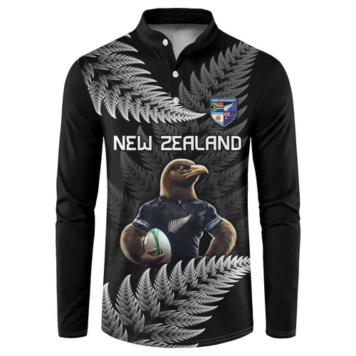 New Zealand Rugby Custom Button Sweatshirt Glory Be To Black Silver-fern - Aussie Hoodie