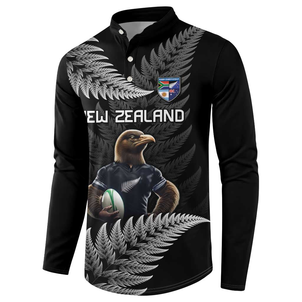 New Zealand Rugby Custom Button Sweatshirt Glory Be To Black Silver-fern - Aussie Hoodie