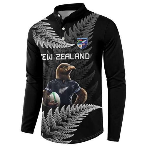 New Zealand Rugby Custom Button Sweatshirt Glory Be To Black Silver-fern - Aussie Hoodie