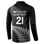 New Zealand Rugby Custom Button Sweatshirt Glory Be To Black Silver-fern - Aussie Hoodie