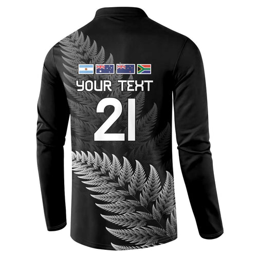 New Zealand Rugby Custom Button Sweatshirt Glory Be To Black Silver-fern - Aussie Hoodie