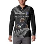 New Zealand Rugby Custom Button Sweatshirt Glory Be To Black Silver-fern - Aussie Hoodie
