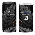 New Zealand Rugby Custom 4 in 1 Can Cooler Tumbler Glory Be To Black Silver-fern - Aussie Hoodie