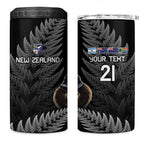 New Zealand Rugby Custom 4 in 1 Can Cooler Tumbler Glory Be To Black Silver-fern - Aussie Hoodie