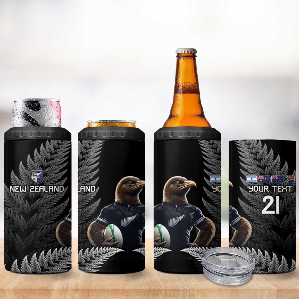 New Zealand Rugby Custom 4 in 1 Can Cooler Tumbler Glory Be To Black Silver-fern - Aussie Hoodie