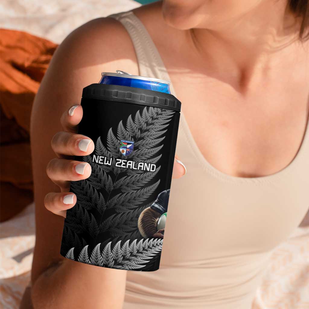 New Zealand Rugby Custom 4 in 1 Can Cooler Tumbler Glory Be To Black Silver-fern - Aussie Hoodie