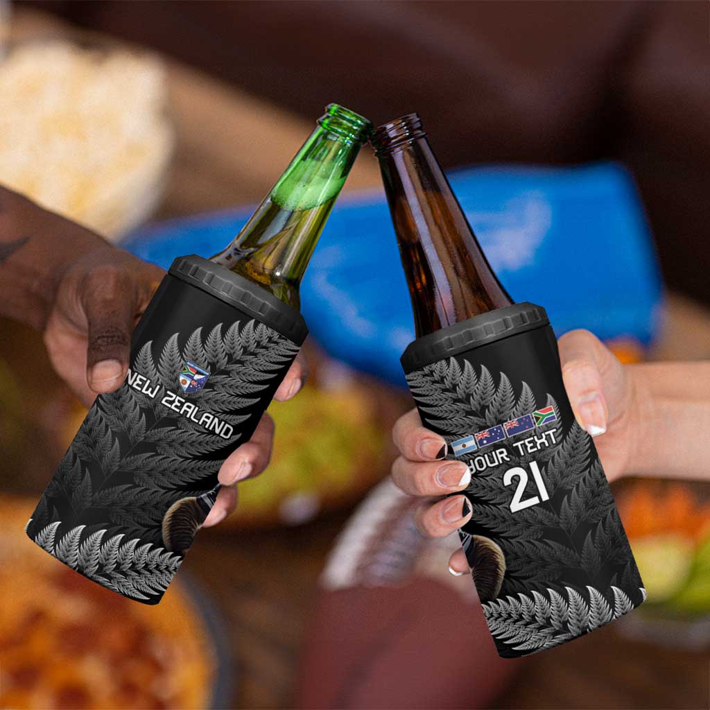 New Zealand Rugby Custom 4 in 1 Can Cooler Tumbler Glory Be To Black Silver-fern - Aussie Hoodie