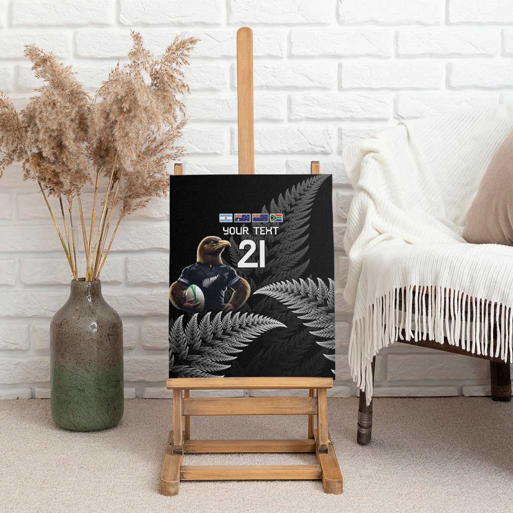 New Zealand Rugby Custom Canvas Wall Art Glory Be To Black Silver-fern - Aussie Hoodie