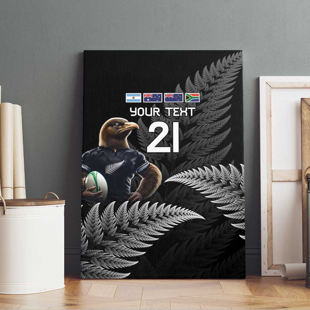 New Zealand Rugby Custom Canvas Wall Art Glory Be To Black Silver-fern - Aussie Hoodie