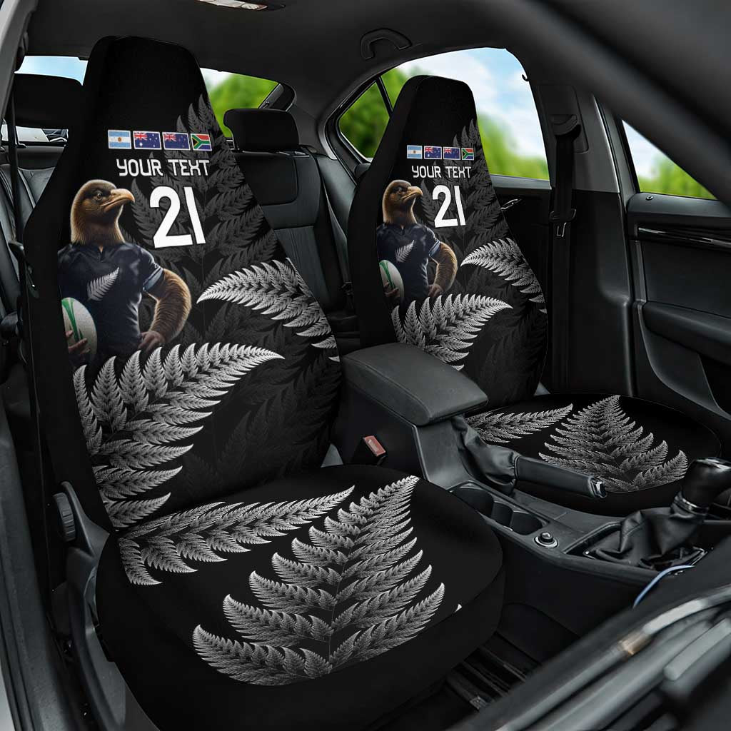 New Zealand Rugby Custom Car Seat Cover Glory Be To Black Silver-fern - Aussie Hoodie