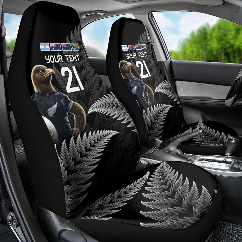 New Zealand Rugby Custom Car Seat Cover Glory Be To Black Silver-fern - Aussie Hoodie