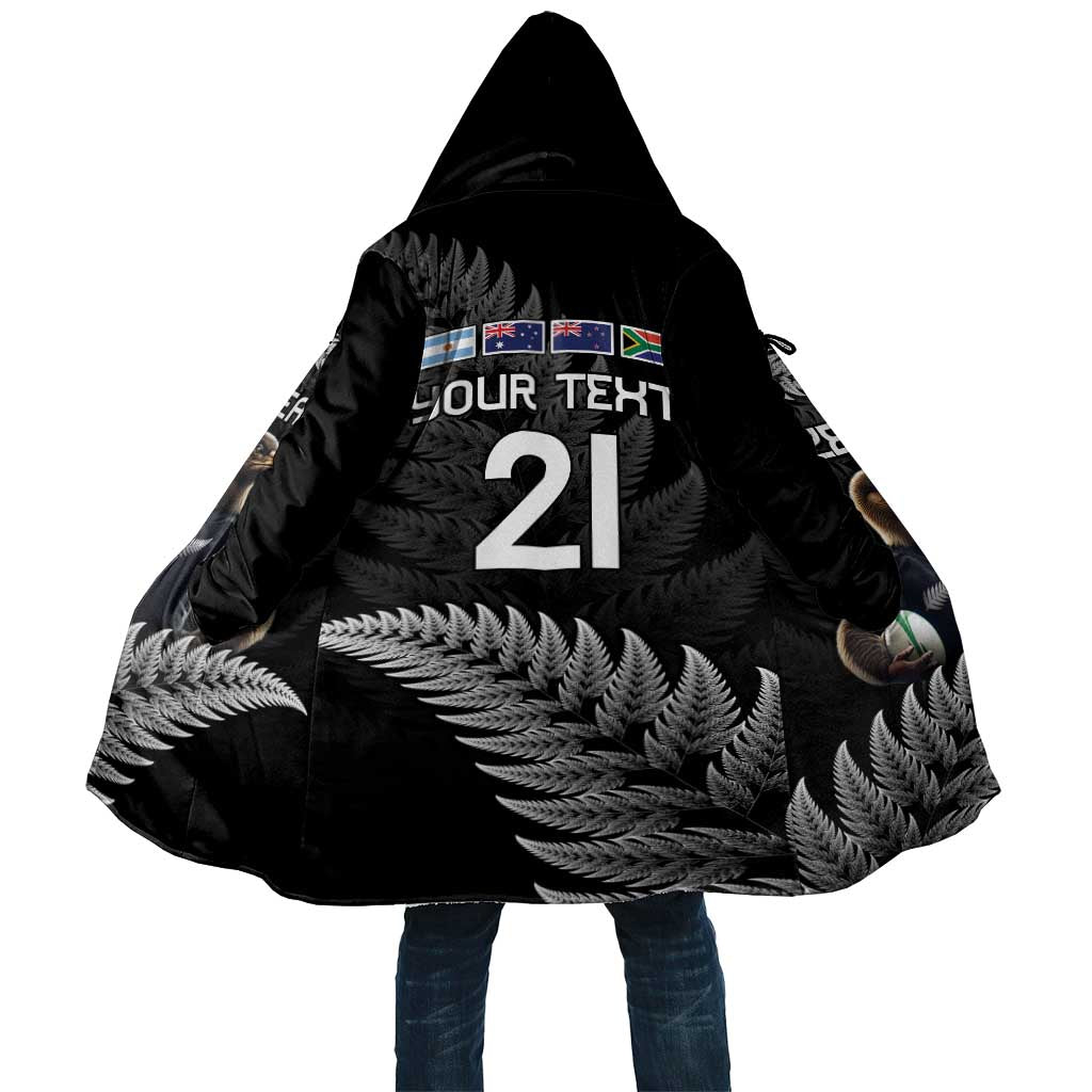 New Zealand Rugby Custom Cloak Glory Be To Black Silver-fern - Aussie Hoodie
