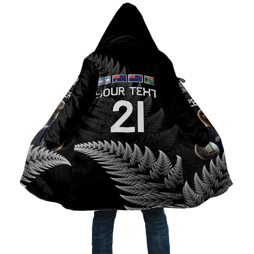 New Zealand Rugby Custom Cloak Glory Be To Black Silver-fern - Aussie Hoodie