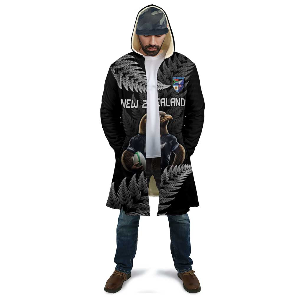 New Zealand Rugby Custom Cloak Glory Be To Black Silver-fern - Aussie Hoodie