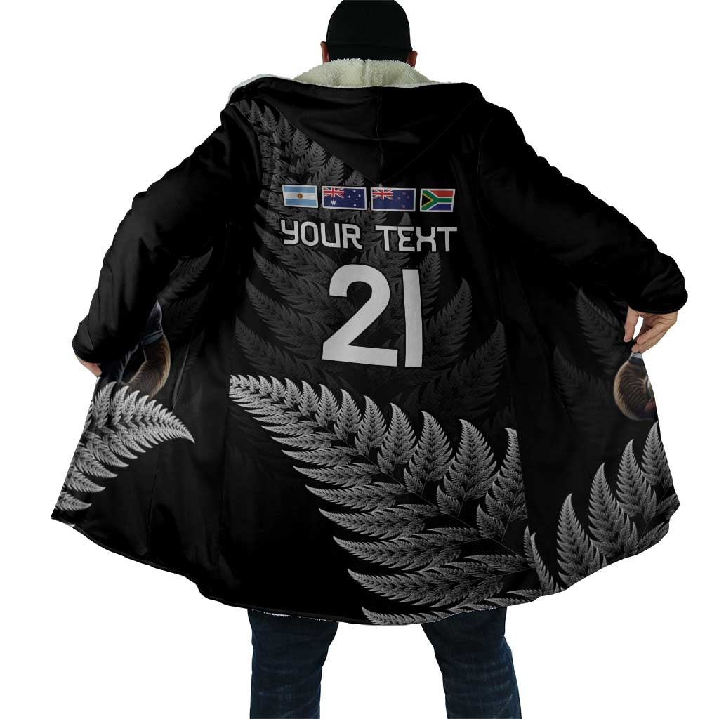 New Zealand Rugby Custom Cloak Glory Be To Black Silver-fern - Aussie Hoodie