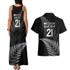 New Zealand Rugby Custom Couples Matching Tank Maxi Dress and Hawaiian Shirt Glory Be To Black Silver-fern - Aussie Hoodie