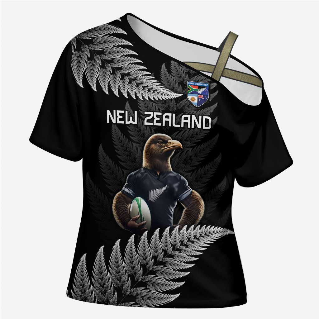 New Zealand Rugby Custom Cross Shoulder Shirt Glory Be To Black Silver-fern - Aussie Hoodie